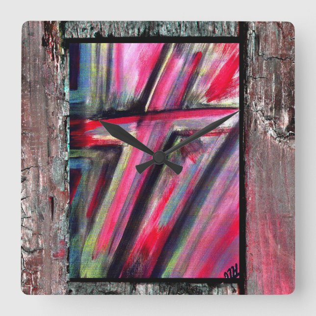 Reloj Cuadrado Cruz curativa (Anverso)