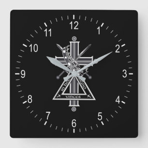 Reloj Cuadrado Cruz masónica