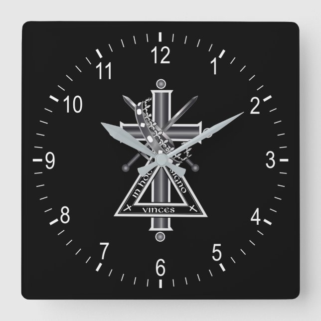 Reloj Cuadrado Cruz masónica (Anverso)