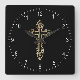 Reloj Cuadrado Cruz ortodoxa