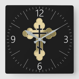 Reloj Cuadrado Cruz ortodoxa cristiana