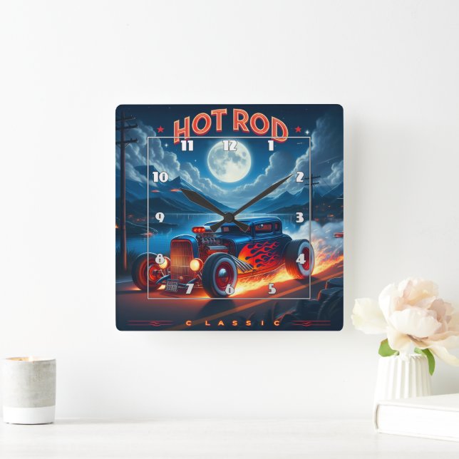 Reloj Cuadrado Cruzando bajo la luz de la luna en una barra calie (Hogar)