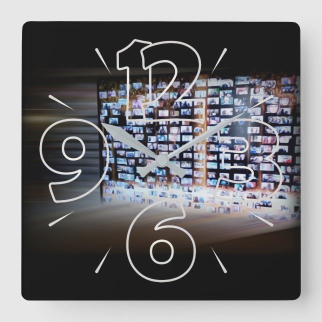 Reloj Cuadrado Cruzando fronteras en línea (Anverso)