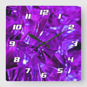 Reloj Cuadrado Crystal Amethyst Purple Gemstone con números