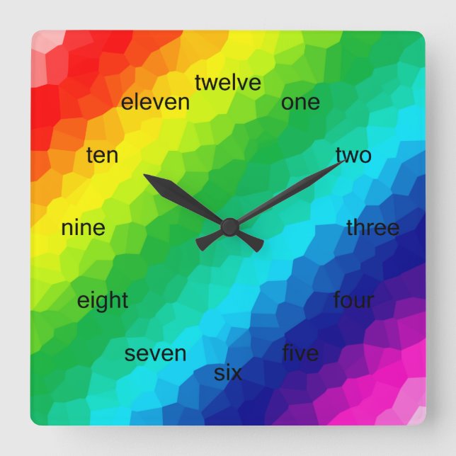 Reloj Cuadrado Crystal Rainbow (Anverso)