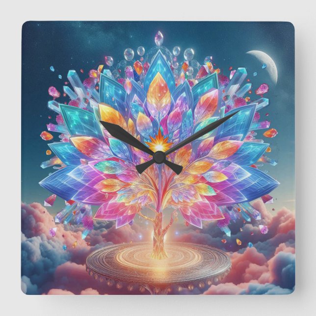 Reloj Cuadrado Crystal Tree (Anverso)