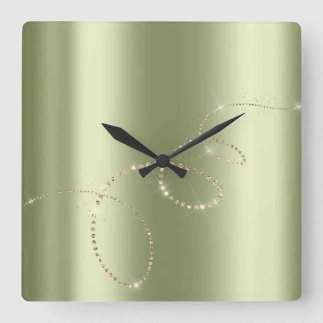 Reloj Cuadrado Crystals Mint Infinity Gold. Greenpeace elegante (Anverso)