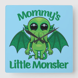 Reloj Cuadrado Cthulhu, el pequeño monstruo de la mami