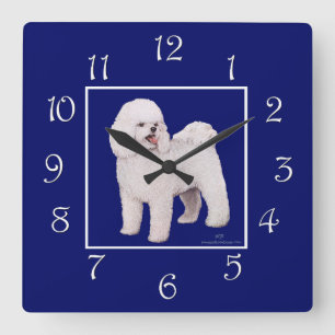 Reloj Cuadrado Cuadrado de la marina de guerra de Bichon Frise