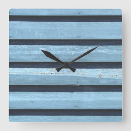 Reloj Cuadrado Cuadrado de líneas azules para pared