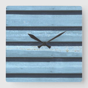 Reloj Cuadrado Cuadrado de líneas azules para pared