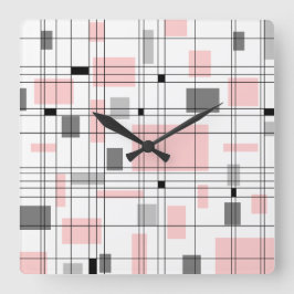 Reloj Cuadrado Cuadrícula de mediados del siglo