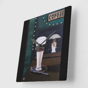 Reloj Cuadrado Cuadro de Latte Macchiato por Alfred Fox