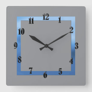 Reloj Cuadrado Cualquier color con borde azul