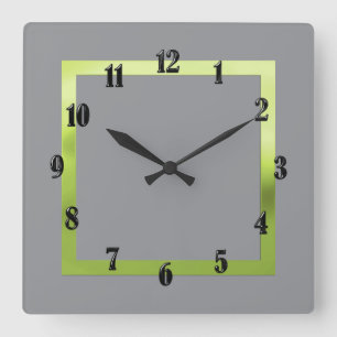 Reloj Cuadrado Cualquier color con borde verde