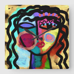 Reloj Cuadrado Cualquiera Arte Abstracto Original