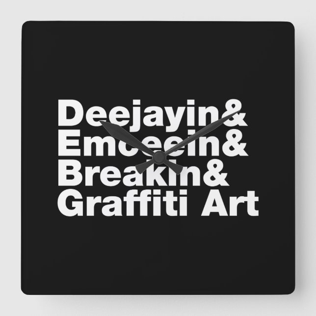 Reloj Cuadrado Cuatro elementos del hip hop (Anverso)