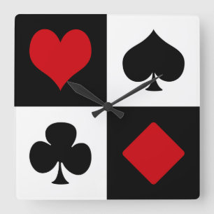 Reloj Cuadrado Cuatro juegos de la tarjeta