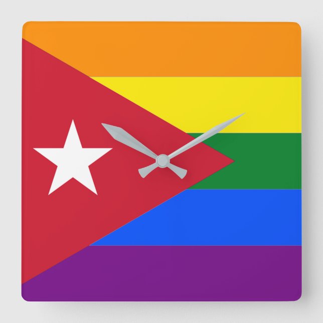 Reloj Cuadrado Cuba LGBT (Anverso)