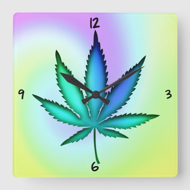 Reloj Cuadrado Cubierta de pared de Rainbow Love Square (Anverso)