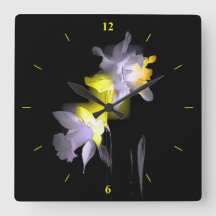 Reloj Cuadrado Cubist Daffodils