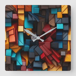 Reloj Cuadrado Cubos primarios