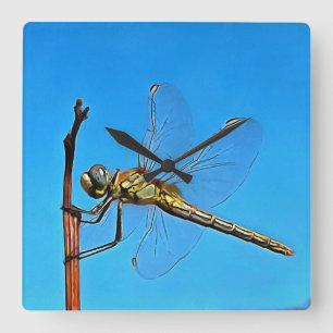 Reloj Cuadrado Cuelga Ahí La Dragonfly Artística