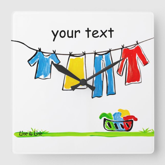 Reloj Cuadrado cuerda para tender la ropa (Anverso)