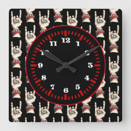 Reloj Cuadrado Cuernos negros arriba