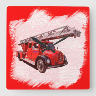 Reloj Cuadrado cuerpo de bomberos Drehleiterwagen