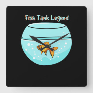 Reloj Cuadrado Cuidador de Acuario - Leyenda del Tanque de Peces