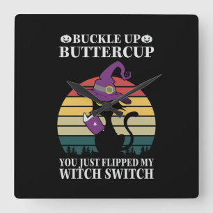 Reloj Cuadrado Cumpleaños de la Copa Butter Up de Halloween