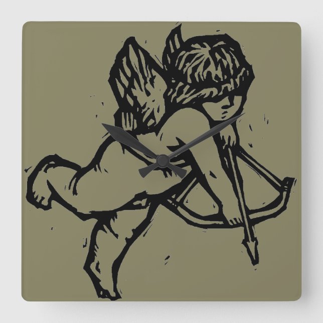 Reloj Cuadrado Cupid Angel Valentine Clock Clay Creek (Anverso)