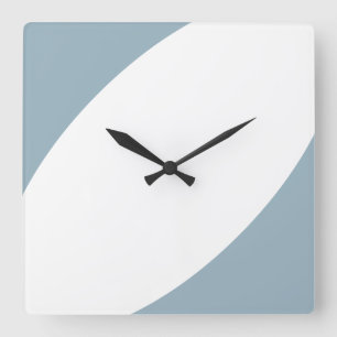 Reloj Cuadrado Curvas abstractas modernas blancas y azules pizarr