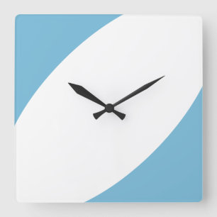 Reloj Cuadrado Curvas contemporáneas divertidas modernas azul océ