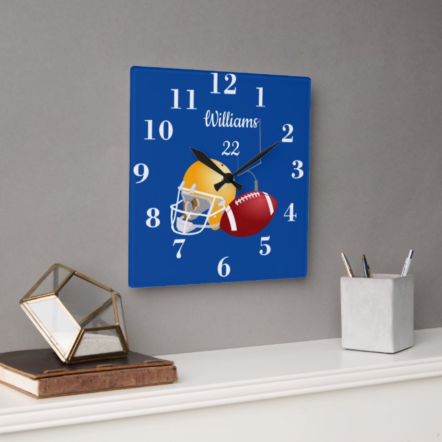 Reloj Cuadrado Custom Football Time Square Wall Clock (Oficina)