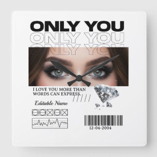 Reloj Cuadrado Custom Image & Text | Personalized