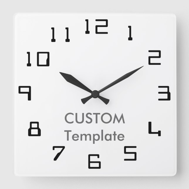 Reloj Cuadrado Custom Large 10.75" Square Wall Clock ORBIT II (Anverso)