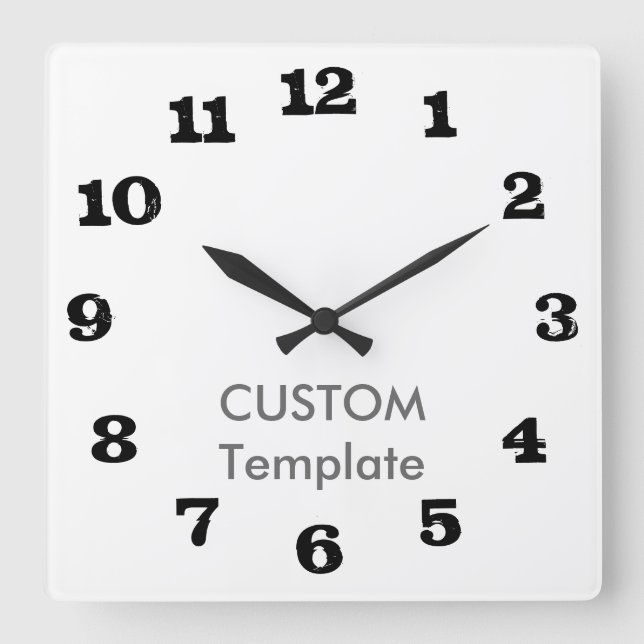Reloj Cuadrado Custom Large 10.75" Square Wall Clock STEAK Font (Anverso)