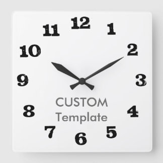 Reloj Cuadrado Custom Large 10.75" Square Wall Clock STEAK Font