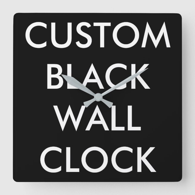 Reloj Cuadrado Custom Personalized BLACK Large Square Wall Clock (Anverso)