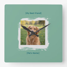 Custom Pet Photo Brushstroke Wall Clock