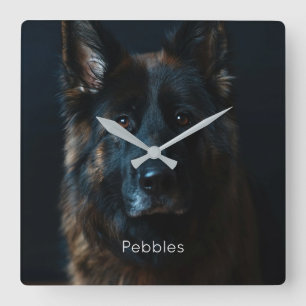 Reloj Cuadrado Custom Photo German Shepherd