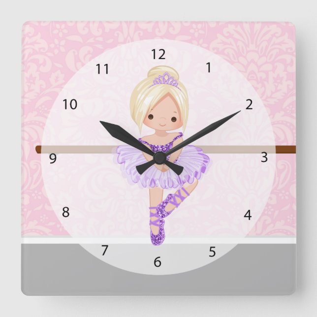 Reloj Cuadrado Cute ballerina (Anverso)