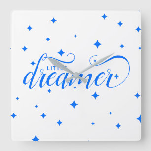 Reloj Cuadrado Cute Blue Starry Little Dreamer