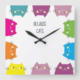 Reloj Cuadrado Cute Cats Graciosa Cita