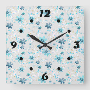 Reloj Cuadrado Cute floral pattern , flowers , floral pattern