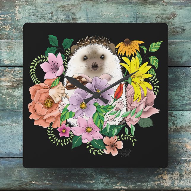 Reloj Cuadrado Cute Hedgehog (Subido por el creador)
