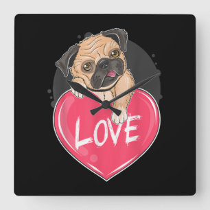 Reloj Cuadrado Cute I Robar la pulga del corazón   Regalo de San 