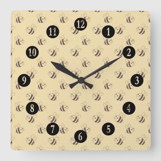 Reloj Cuadrado Cute Ladybugs (Anverso)